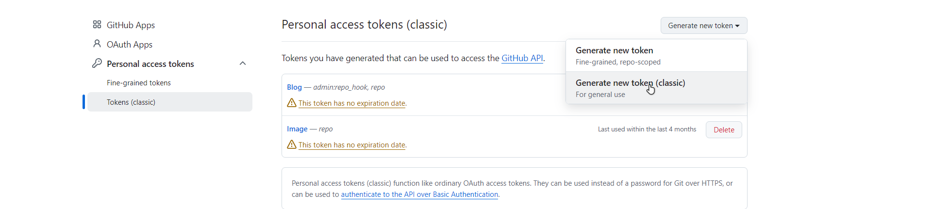 Generate new token